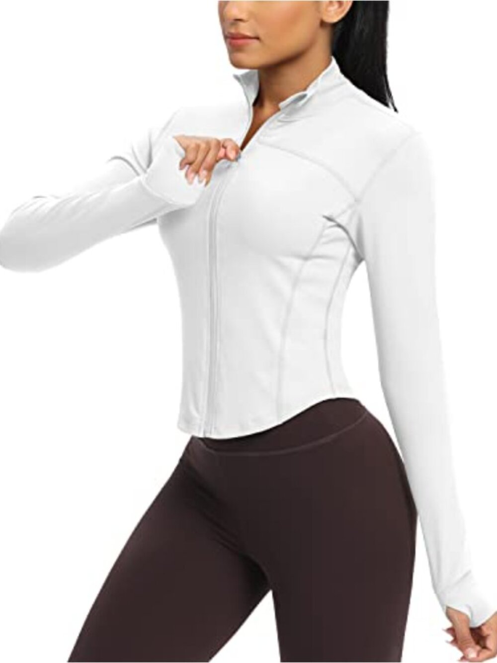 Zip Up Athletic Cropped Jacket Women Running Yoga Track Active